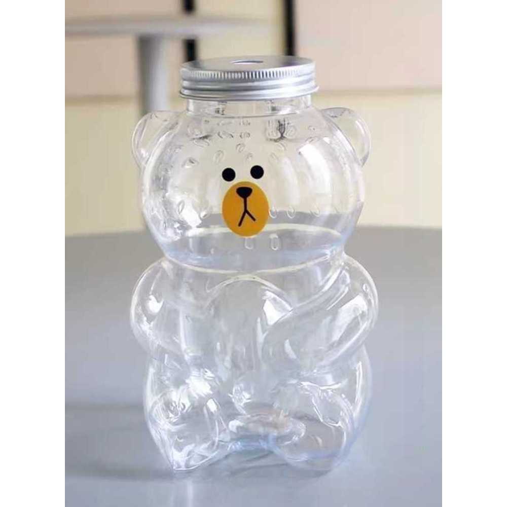 곰돌이 보틀 슬러시 병 빨대컵 예쁜음료수병 베어꿀통 0.7L - 상품 이미지