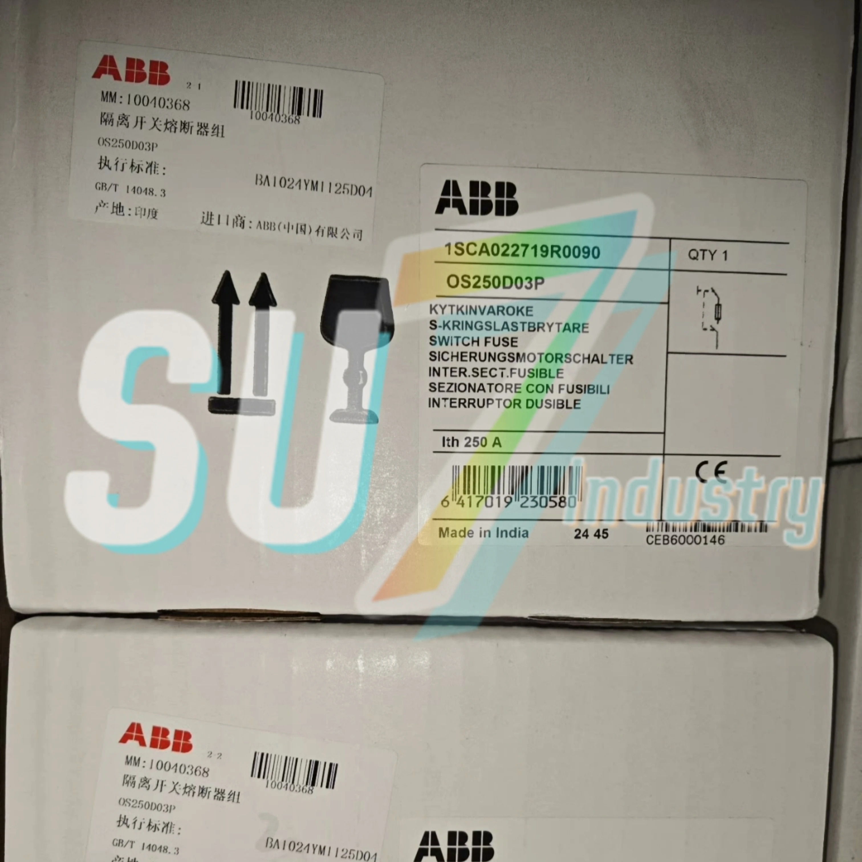 OS250D03P 1SCA022719R0090 절연 스위치 퓨즈 어셈블리 새