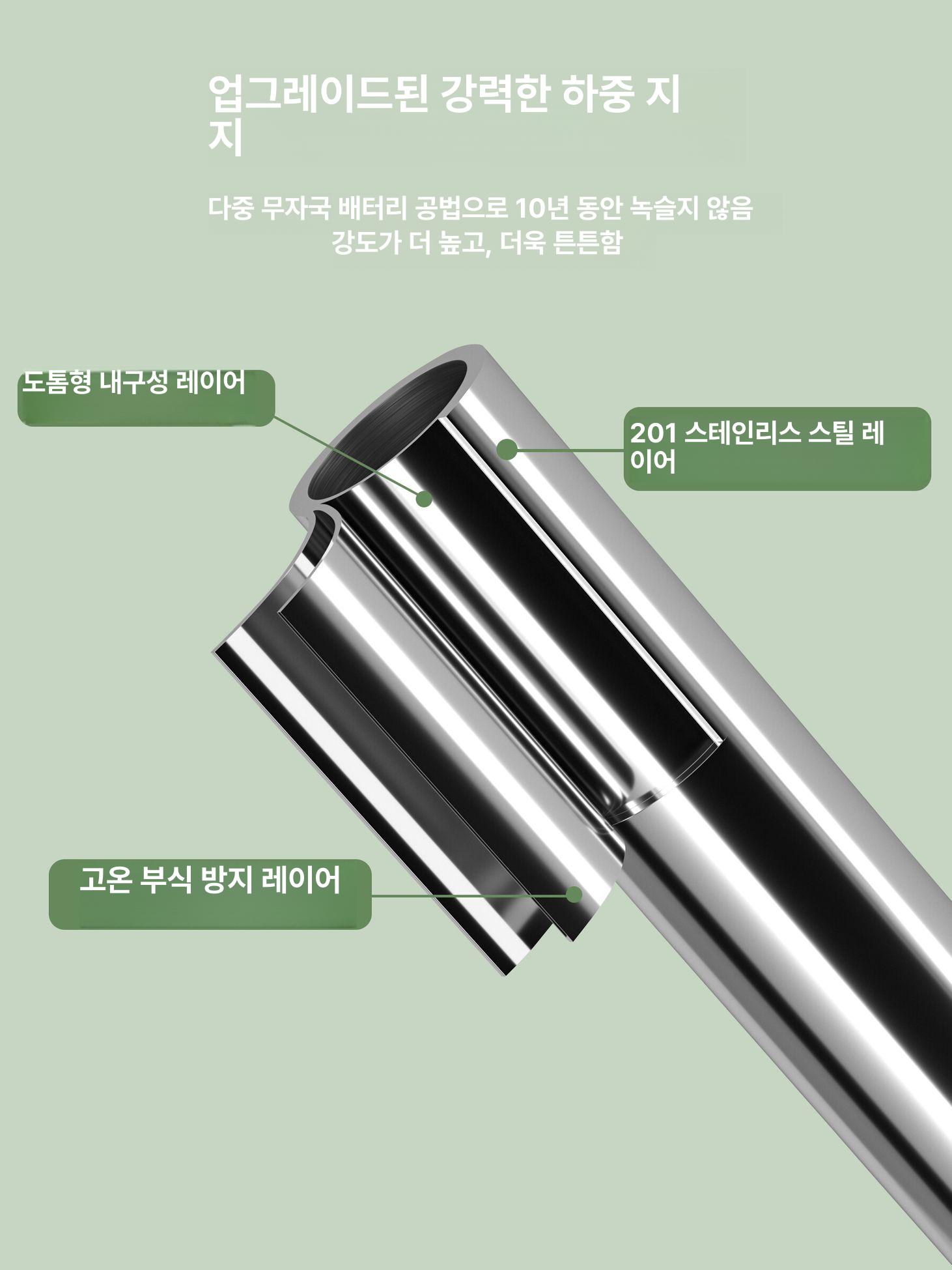 신축 압축봉 대형 커텐봉 걸이 원형 커튼봉 사이즈 설치 튼튼한 길이 지지봉 초강력 - 상세 이미지 2
