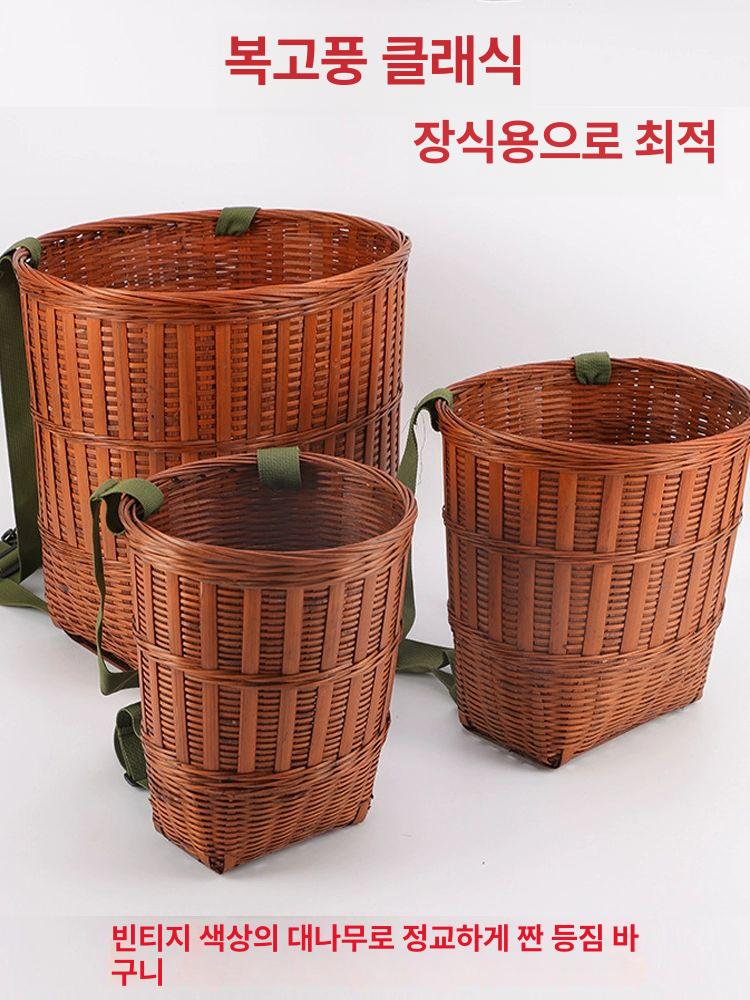 채집용 바구니 등짐 배낭 장보기 소쿠리 나물채취가방 버섯 지게 농가 등산 담기 - 상세 이미지 2
