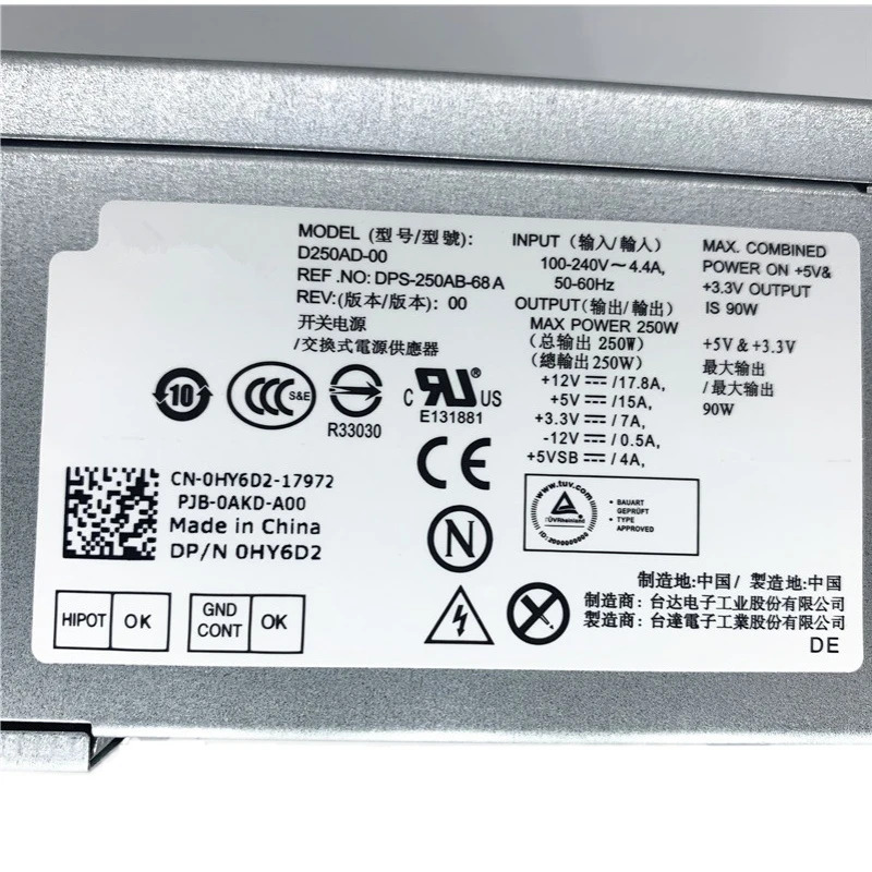 델 390 790 990 3010 7010 250W 전원공급장치 L250ED-00 L250NS-00 PC7067 PS-5251-05 PS-5251-06 TFX0250P5W 키트P