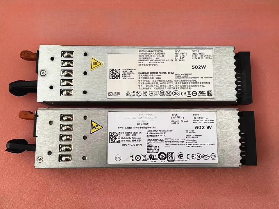 DELL R610 서버전원공급장치 A502P-00 D717P-S0 키트 502W 717W 0J38MN 0RN442