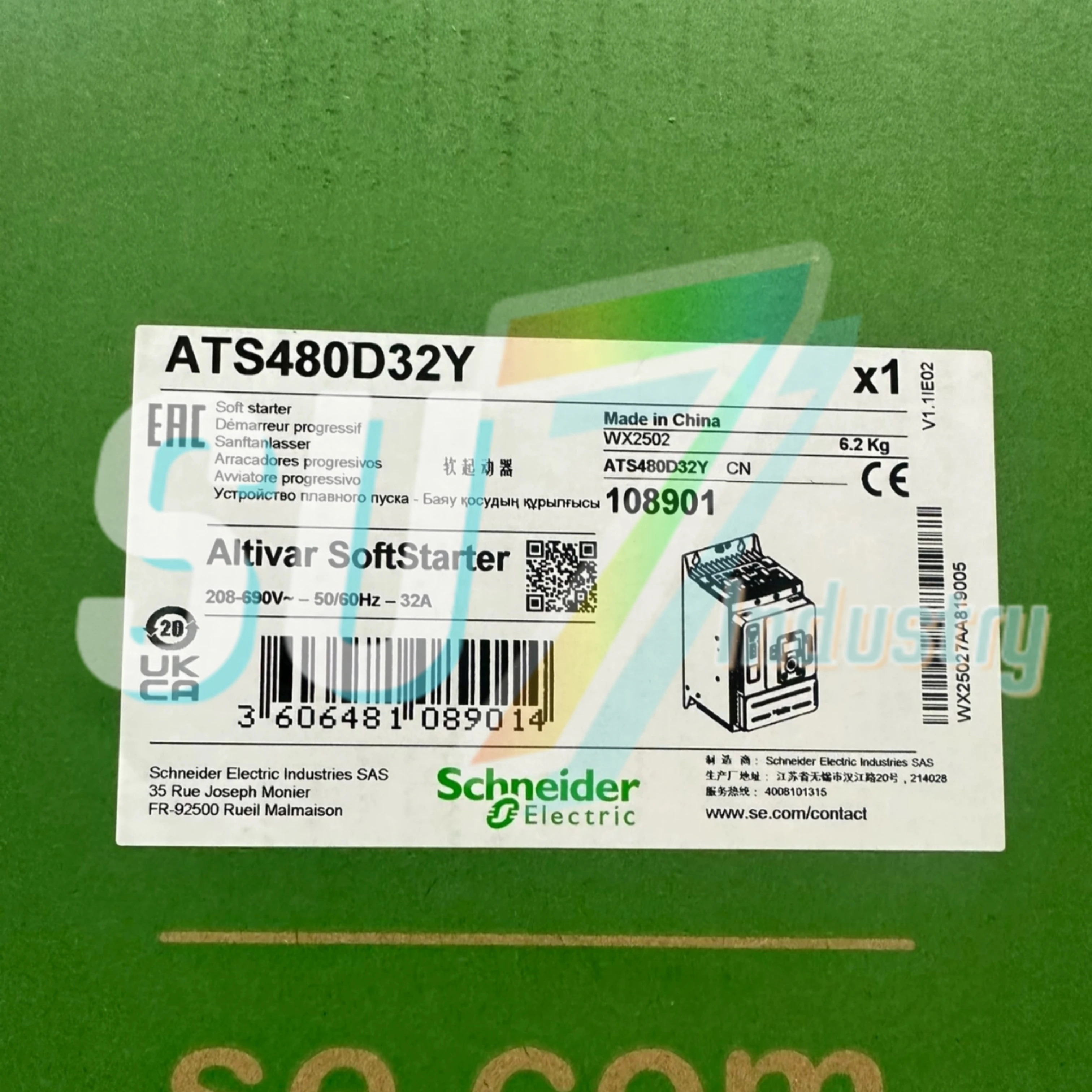소프트 스타터 ATS480D17Y 17A 7.5kW ATS480D22Y 22A 11kW ATS480D32Y 32A 15kW ATS480D38Y 38A 18.5kW