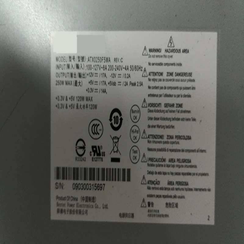 PSU 전원 공급 -250-12Z PS-5251-08 키트 DX2718 2310 DX2318 250W 0250F5WA 5188-2623 PS-5251-02 D2502V0