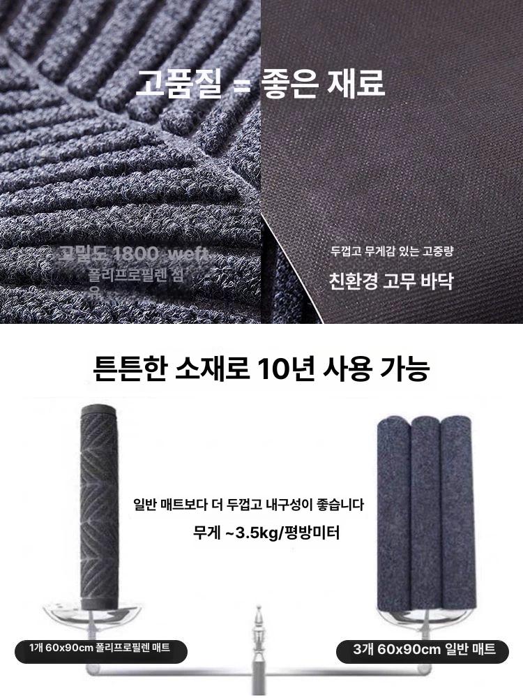 논슬립 도어매트 현관 영업용 미끄럼방지 출입구 발매트 먼지 물기제거 업소용 - 상세 이미지 3