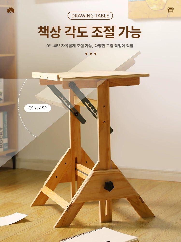 경사 제도책상 드로잉 스케치 이젤 각도 그림 사무실 높이 제도대 승강 스탠딩 - 상세 이미지 2
