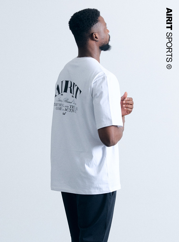 [에어릿] 슬로건 아치 로고 티셔츠 AM1175 WH - 상세 이미지 3
