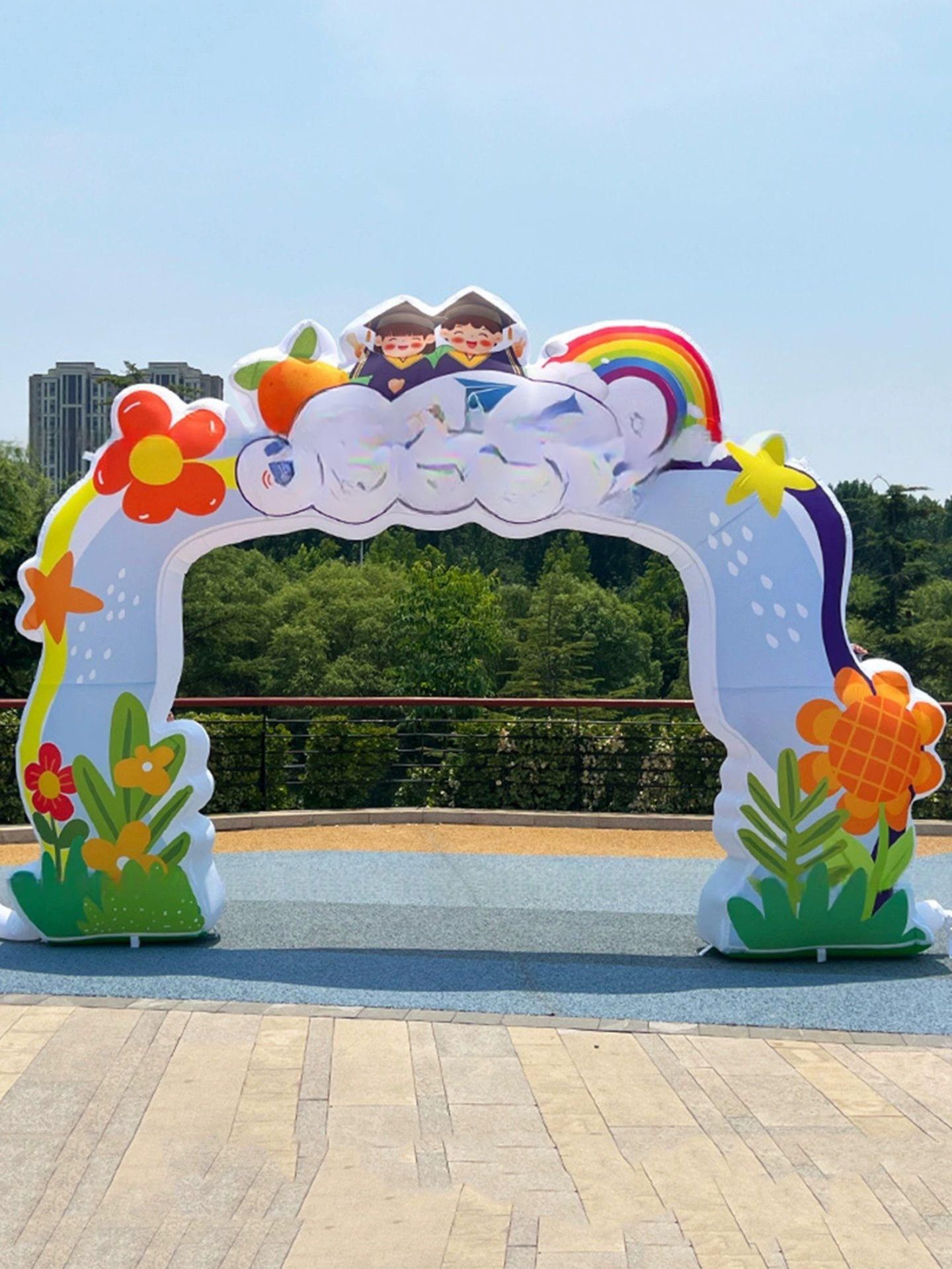 행사용 에어아치 팽창식 대형 정사각형 파티 환영문 꽃문 아치형 멀티컬러 라운드 - 상세 이미지 2