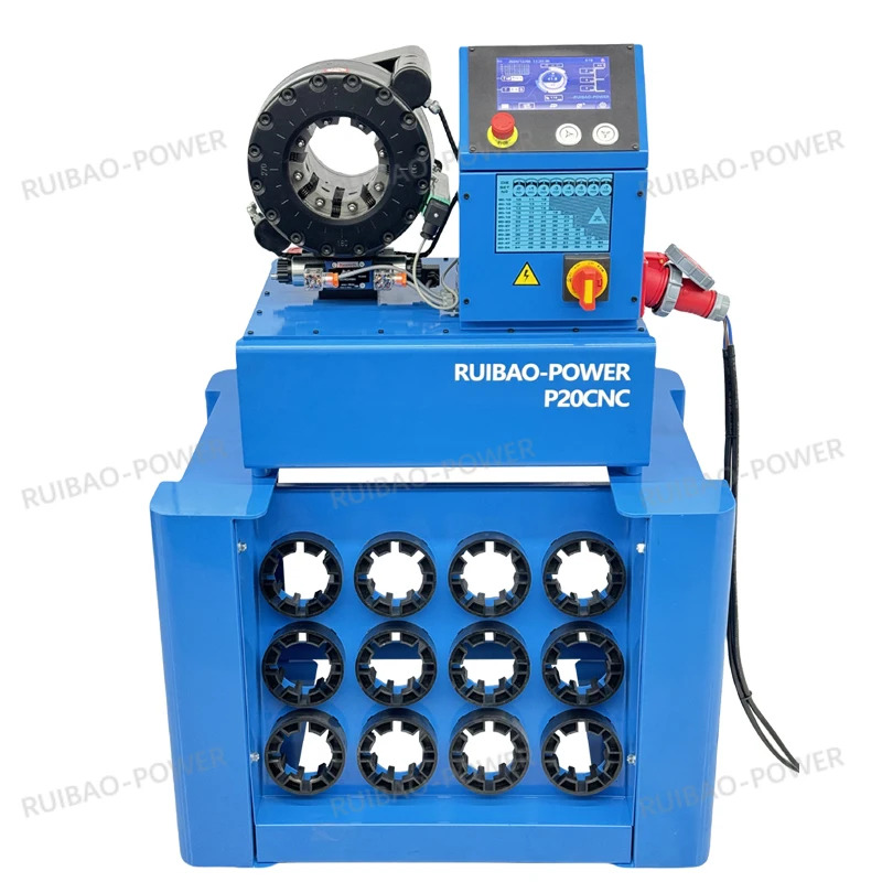 RUIBAO 가공 솔레노이드 밸브 Eaton 스위치 대만 모터 P20CNC 호스 압착 기계