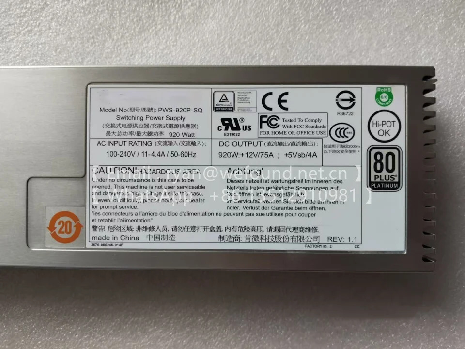 PWS-1K23A-1R  PWS-2K04A-1R PWS-920P-SQ CDR-4011-1M4 400W 920W 1200W 2000W