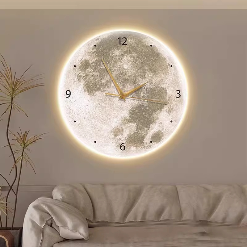 달 벽시계 날짜 이사개업 LED 집들이 선물 아날로그 40cm - 상세 이미지 5