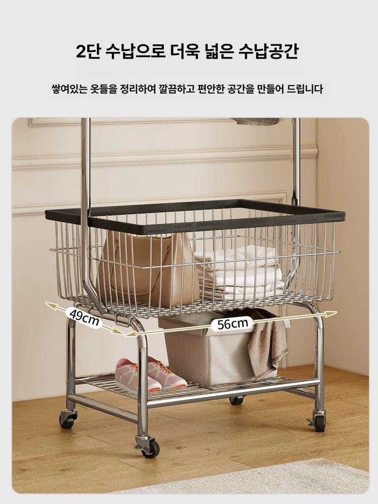 파이프 스탠드옷걸이 이동식행거 철제 바퀴달린 옷장 매장 옷걸이행거 의상실 - 상세 이미지 3