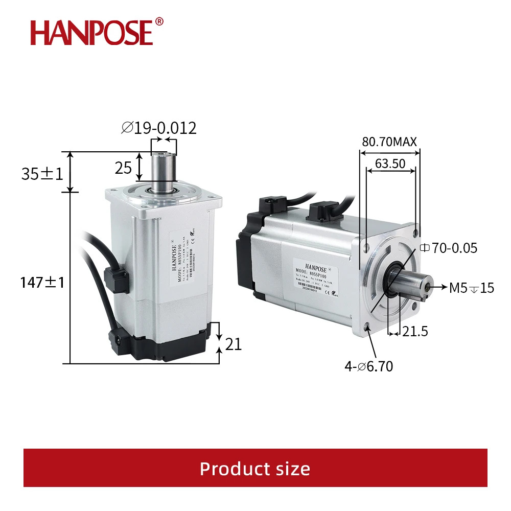 고성능 서보모터 드라이버 키트 ASD2100 220V 1000W 80SSP100 3.3N.m 5.4A 정토크 6000rpm AC 드라이브