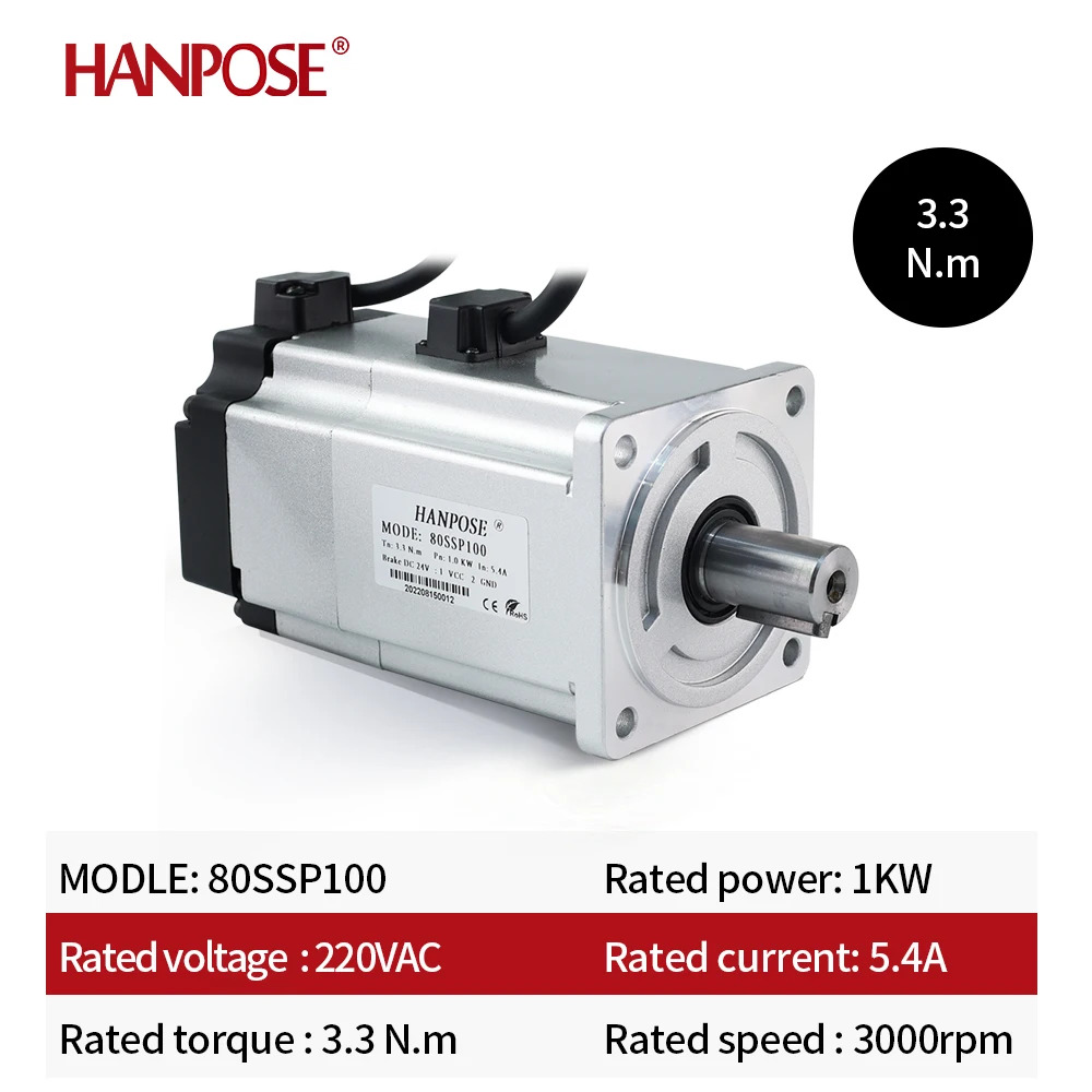 고성능 서보모터 드라이버 키트 ASD2100 220V 1000W 80SSP100 3.3N.m 5.4A 정토크 6000rpm AC 드라이브