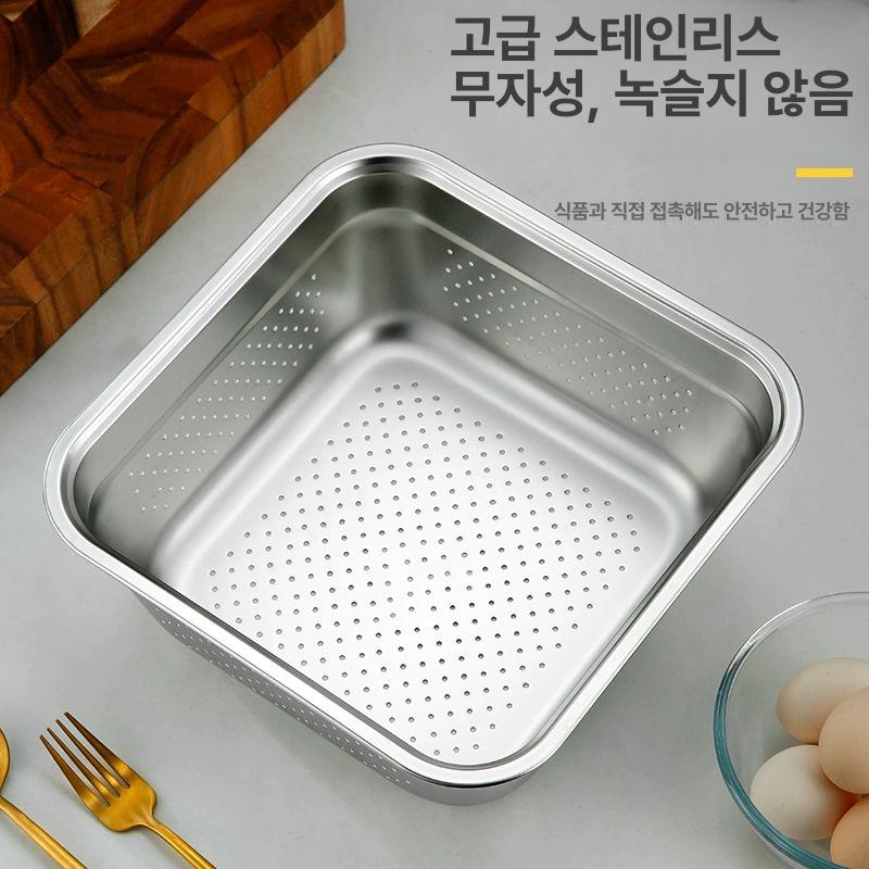 미니 설거지통 스텐 소형 싱크대 주방 스테인레스 구멍 설거지볼 체망 사이즈 - 상세 이미지 3