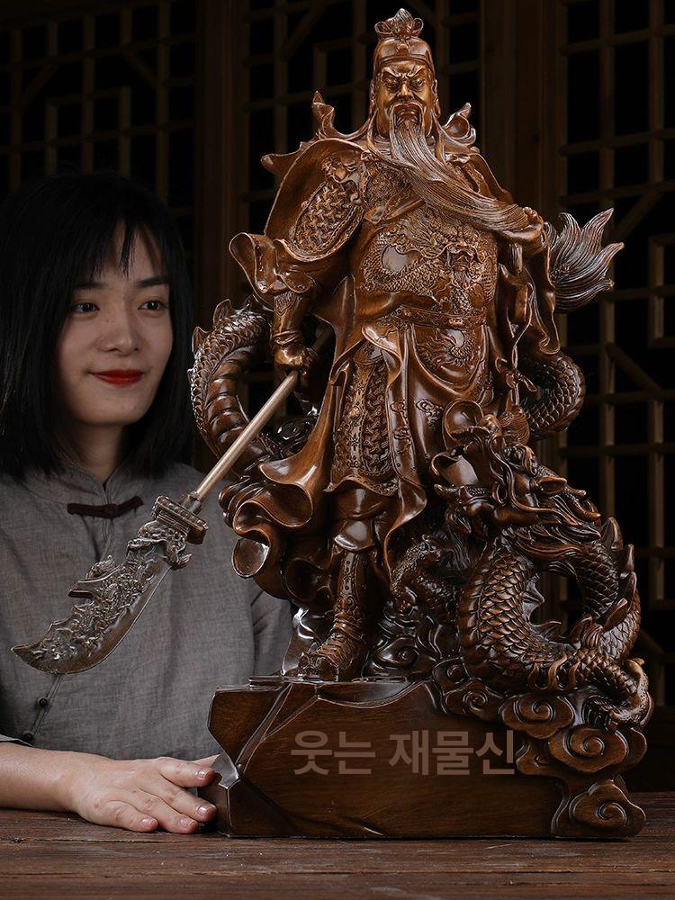 관우 조각상 공예품 모형 장식품 거실 조형물 소품 집들이 오브제 빈티지 사무실 현관 - 상세 이미지 3
