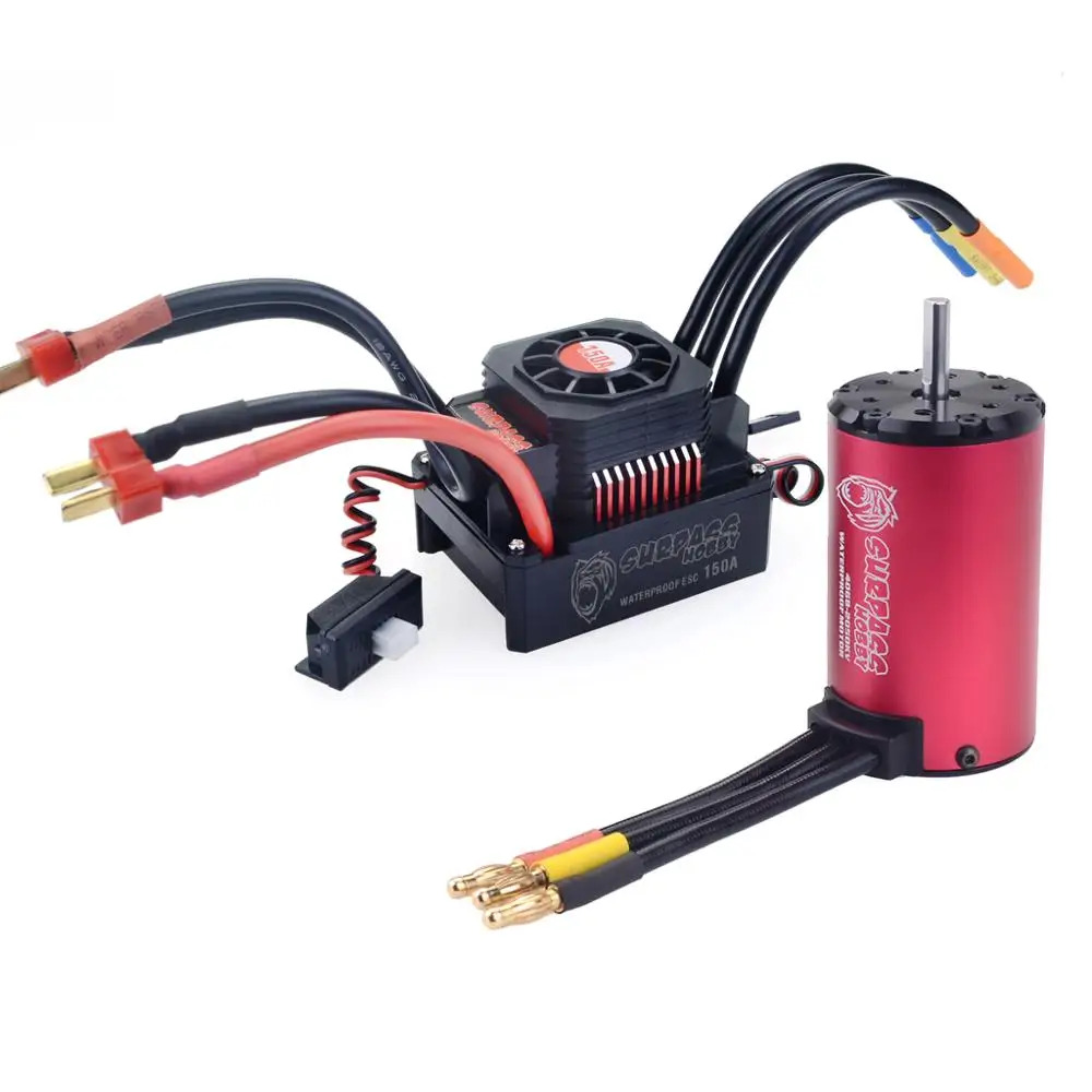 Surpass 방수 진동 모터 4076 18 스케일 전기 Rc 자동차 1/8 4wd 150A ESC 브러시리스 콤보