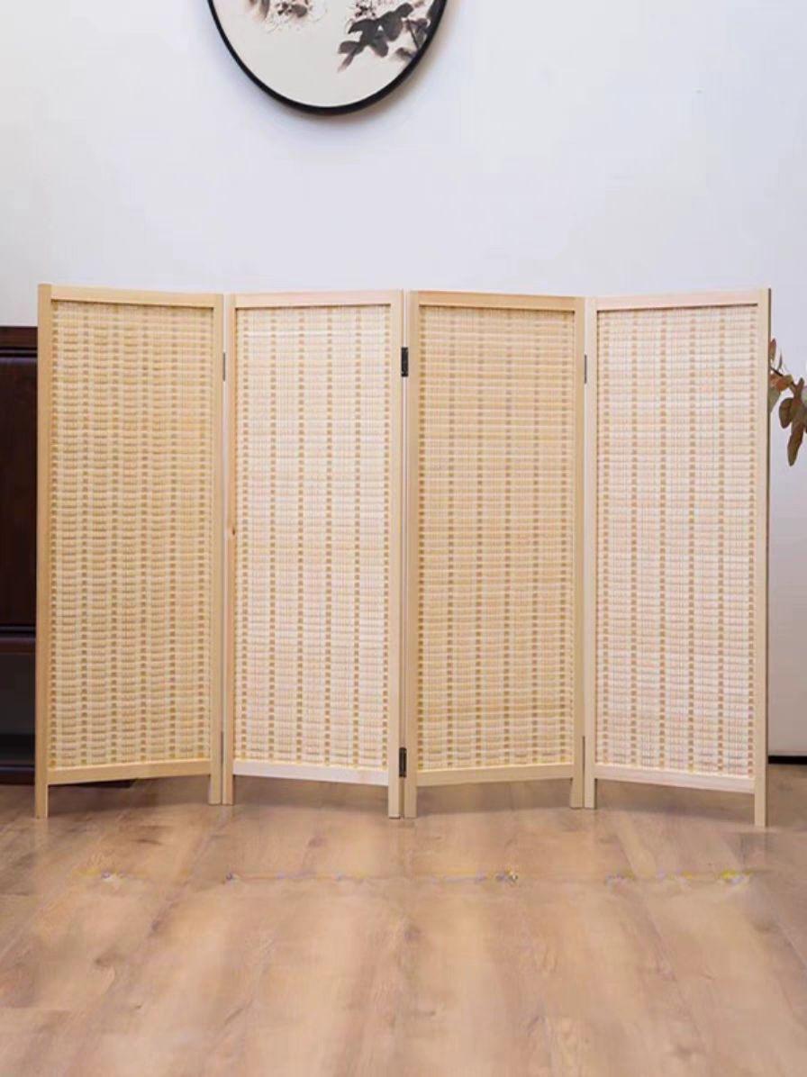 대나무 가림막 분리 인조 병풍 펜스 스크린 바퀴달린 발코니 라탄파티션 일식집 현관 - 상세 이미지 2