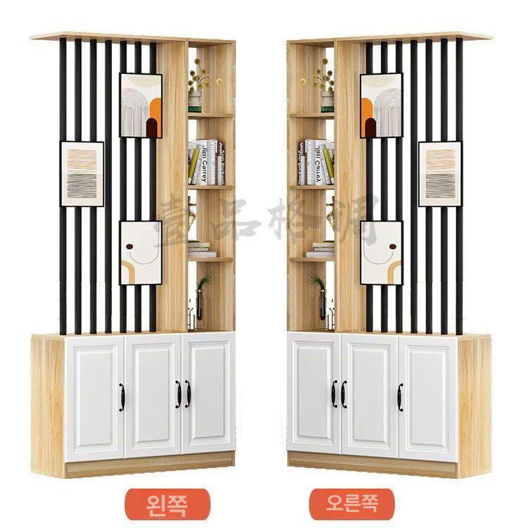 원목 파티션 캐비닛 칸막이 수납장 가림막 심플 병풍 가정용 현관 캐비넷 높이 책장 - 상세 이미지 4