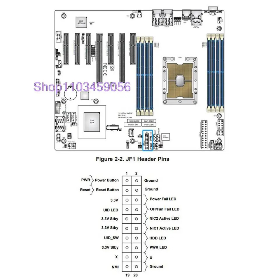 슈퍼마이크로 서버 마더보드 X12SPL-F LGA-4189 DDR4-3200MHz C621A 10XSATA 3