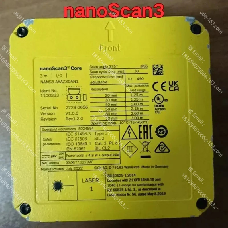 리퍼 nanoScan3 NANA3-AAAZ30AN1 보안 스캐너 기능 리퍼는 정상