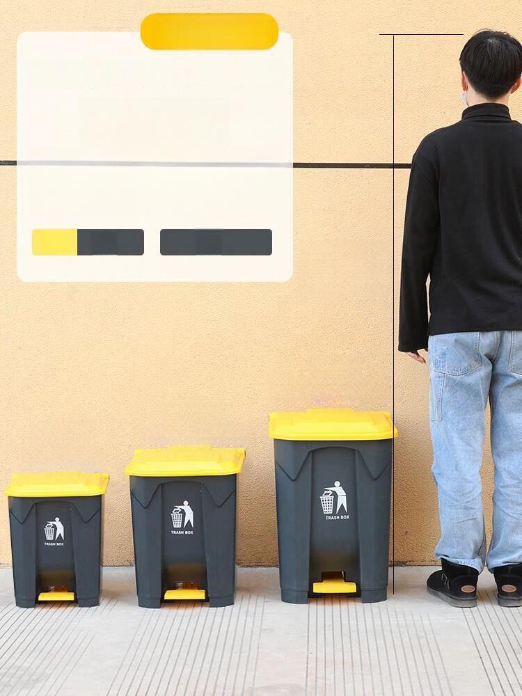 대형 음식물쓰레기통 페달 회색통 업소용 화장실 분리수거함 야외 위생 주방 - 상세 이미지 3