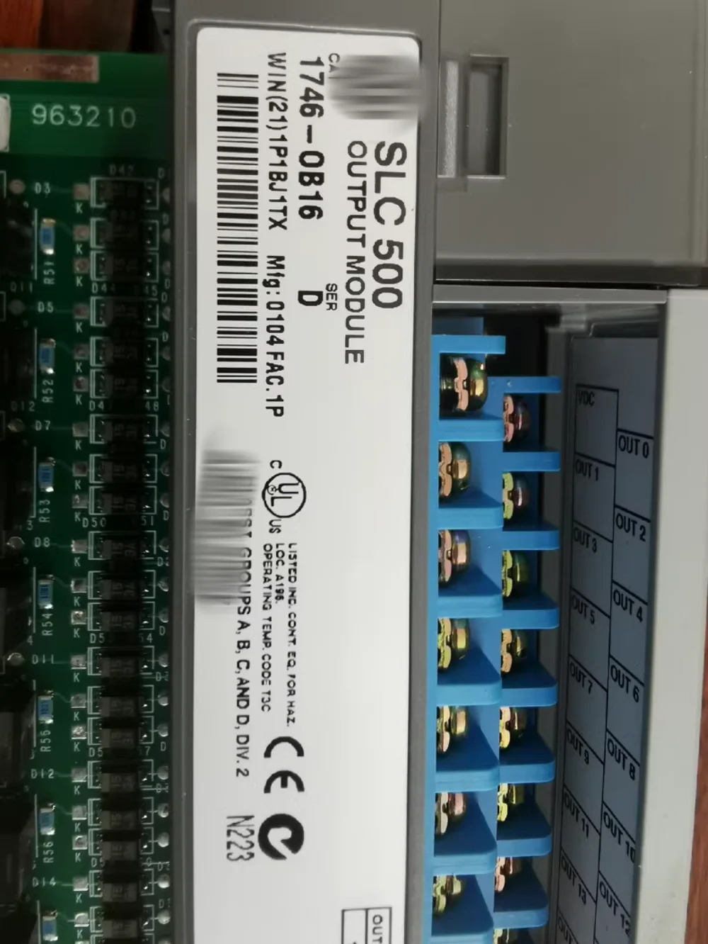 PLC 디지털 입력 템플릿 SLC500 1746-IB16