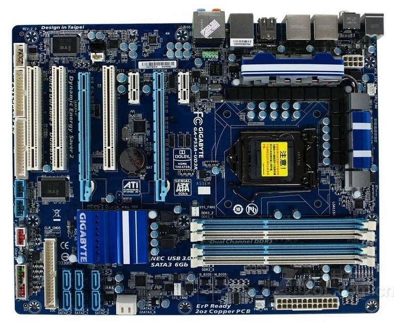 1156 핀Gigabyte호환GA-P55A-UD3R 단일 디스플레이 보드 P55 DDR3 on I3 I5 I7CPU