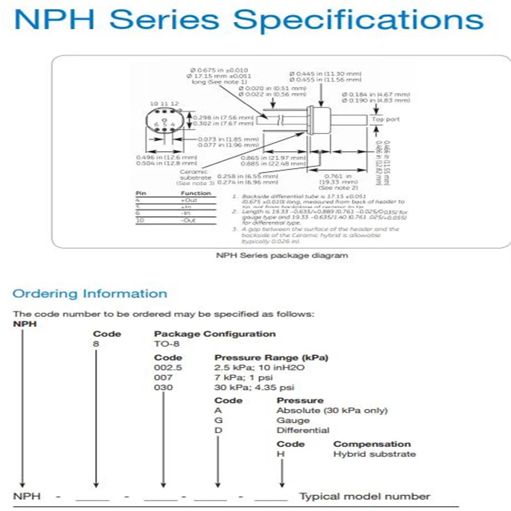 NPH-8-100AH NPH-8-200GH NPH-8-200AH NPH-8-200DH NPH-8-700DH NPH-8-700GH 앰페놀 고급 센서
