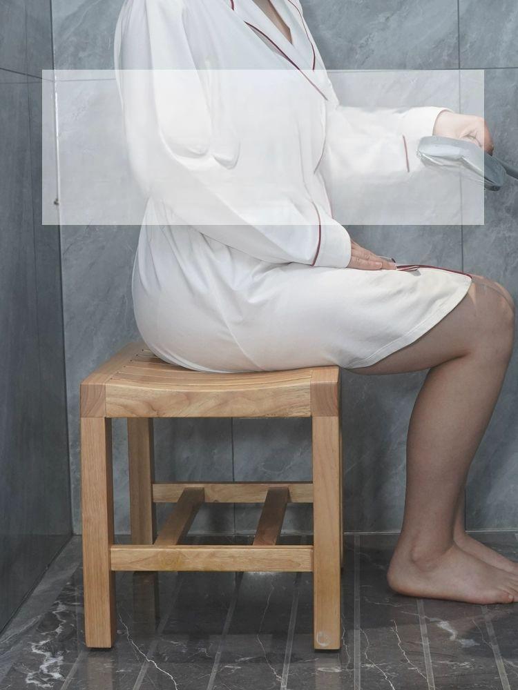 히노끼 목욕의자 체어 원목 화장실 편백나무의자 사우나 스툴 발디딤대 미끄럼방지 - 상품 이미지