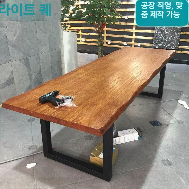 우드슬랩 식탁테이블 통원목 카페테이블 식당 커피숍 원형 사각 우드슬램 원목테이블 - 상세 이미지 2