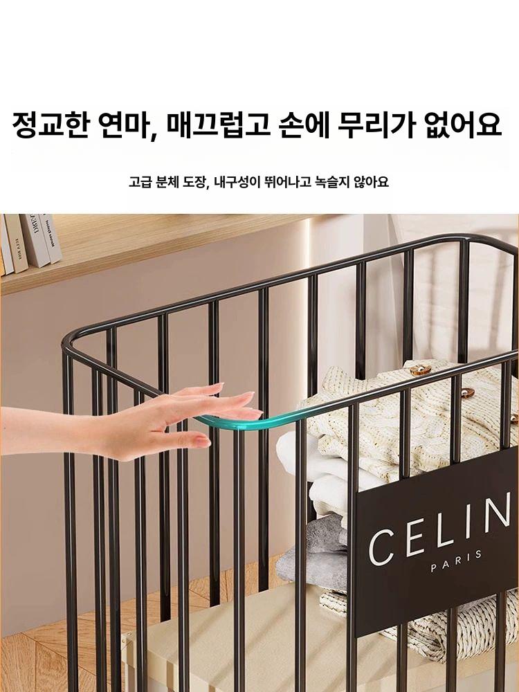 북유럽 스텐바구니 빨래통 심플 스텐세탁바구니 보관 욕실 빨래함 손잡이 - 상세 이미지 3