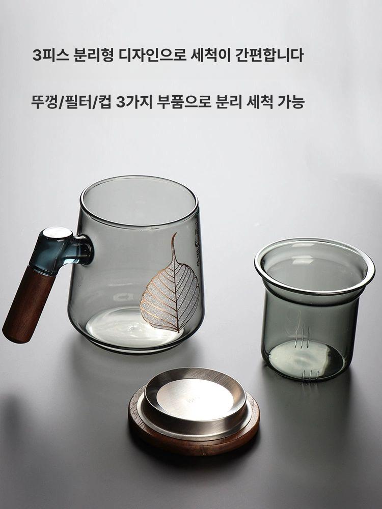 나무 커피팟 유리 보온 커피포트 차 용량 전기 티워머 인덕션 스타일 투명 - 상세 이미지 2