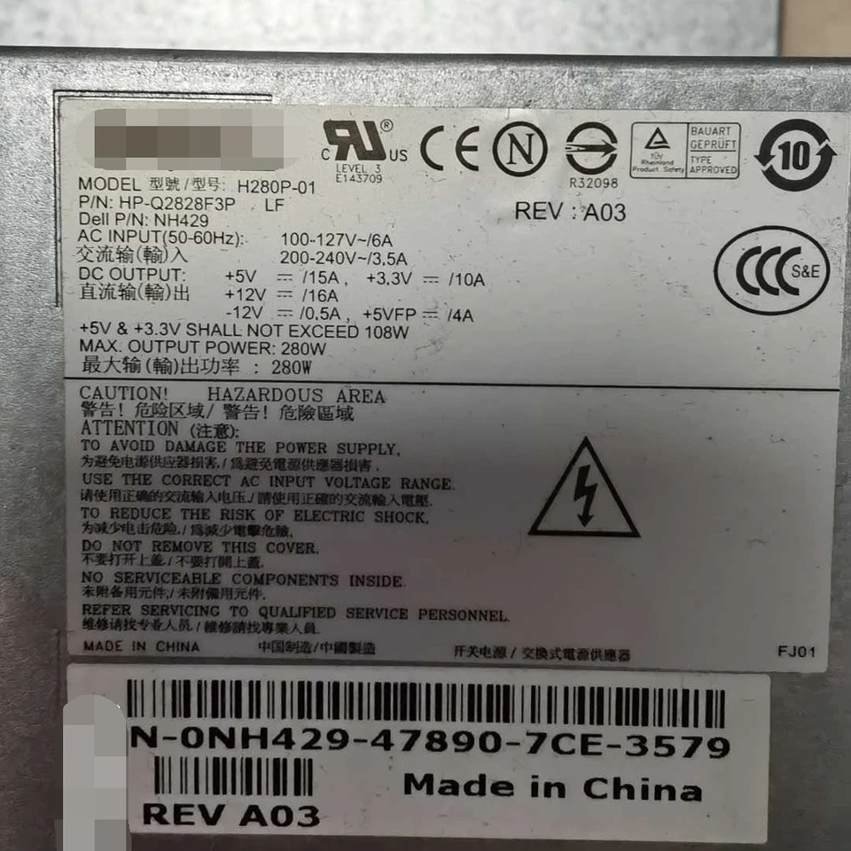 L280P-01 H280P-01 H280P-00 L280P-00 DELL OptiPlex GX520 GX620 330 360 755