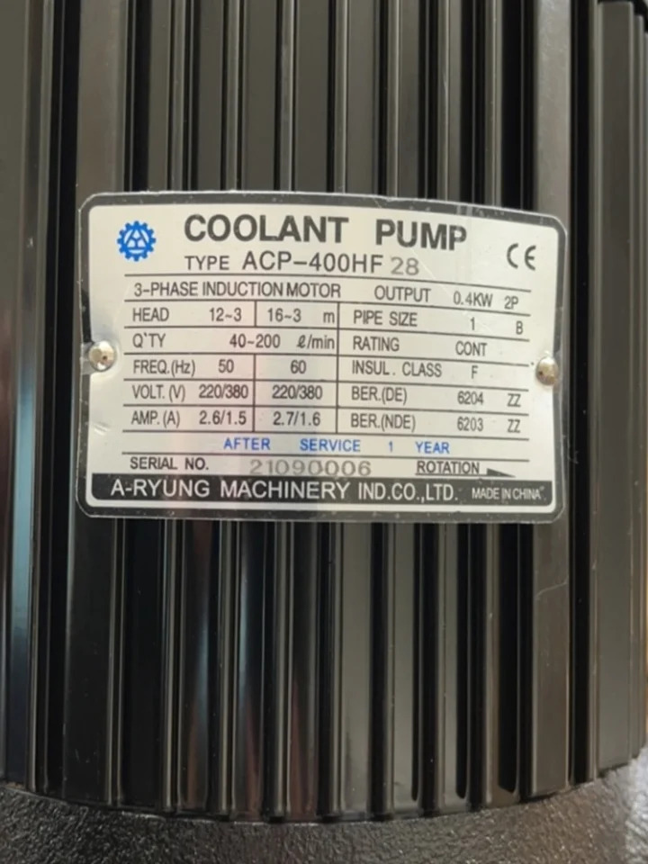 Yalong 기계 공구 냉각 펌프 ACP-180F 400F 1800HMFS70 1100MF 400HF18 250F-L