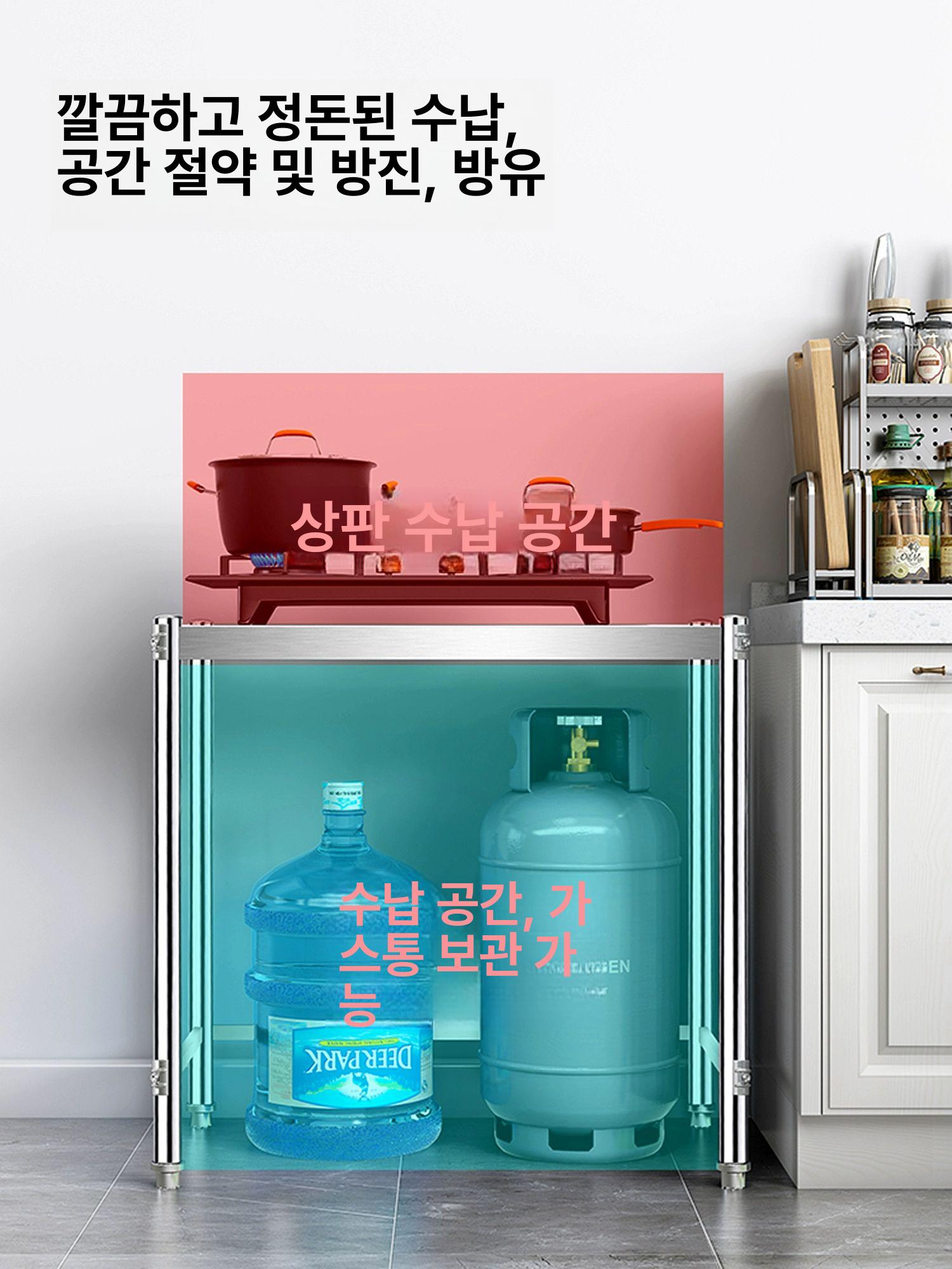 업소용 조리대 철제 길이 작업 너비 높이 정리 스텐선반 보조선반 사이즈 - 상세 이미지 2