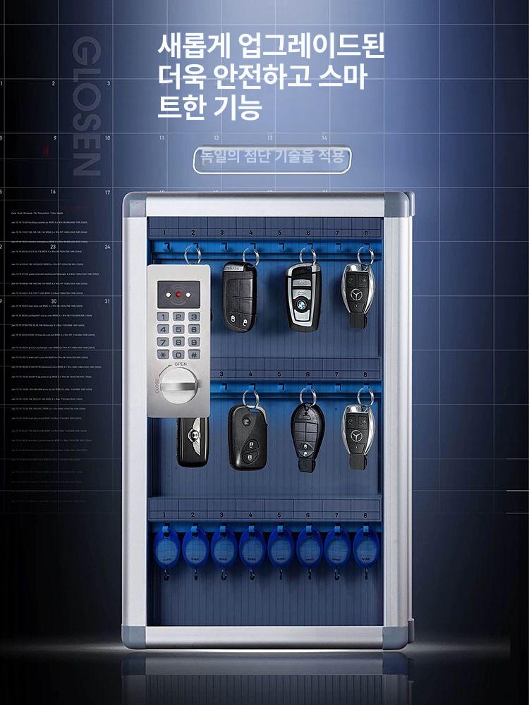 비밀번호 벽걸이열쇠보관함 다이얼 사무실 벽걸이형 키박스 번호키 디지털 금속 보안 - 상세 이미지 3