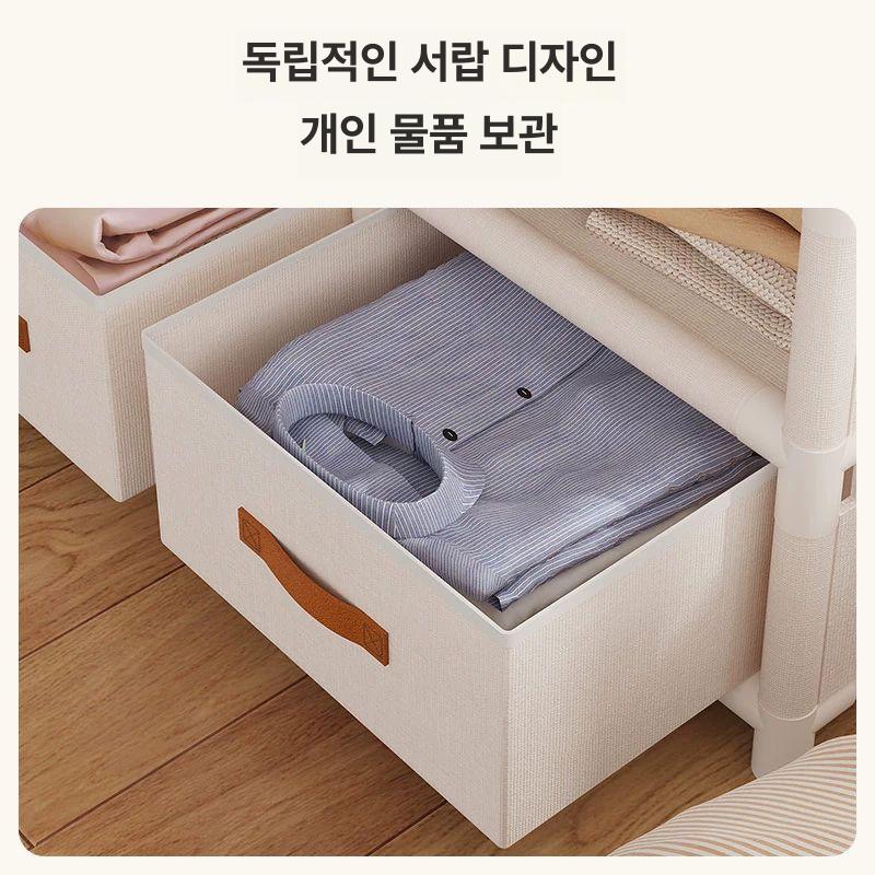 커버형 조립식옷장 대형 자취 옷정리함 수납 선반 원룸 시스템행거 부직포 간이 - 상세 이미지 3