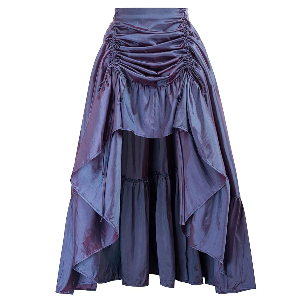 스칼렛 다크니스 여성 르네상스 해적 스커트 고딕 스팀펑크 빅토리아 하이 로우 Navy Blue Medium - 상품 이미지