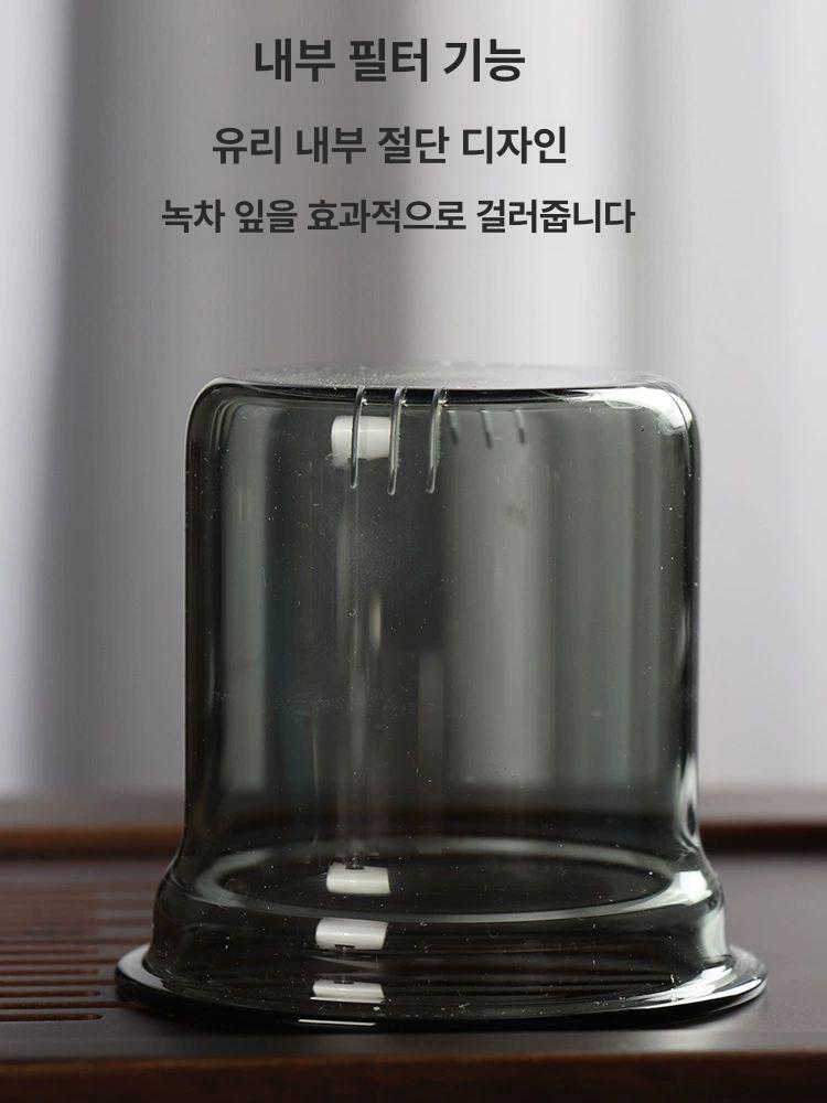 나무 커피팟 유리 보온 커피포트 차 용량 전기 티워머 인덕션 스타일 투명 - 상세 이미지 5