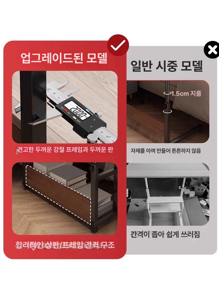 1인용 책상 작은 원룸 대학생 공부 침실 컴퓨터 간이 업무용 기숙사 일자형 공간활용 - 상세 이미지 3