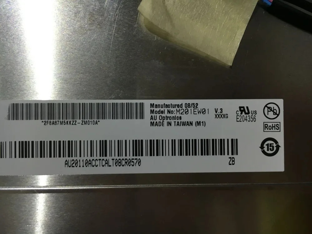 리퍼 A 등급 M201EW01 V3 20.1 인치 LCD 패널 화면 12개월