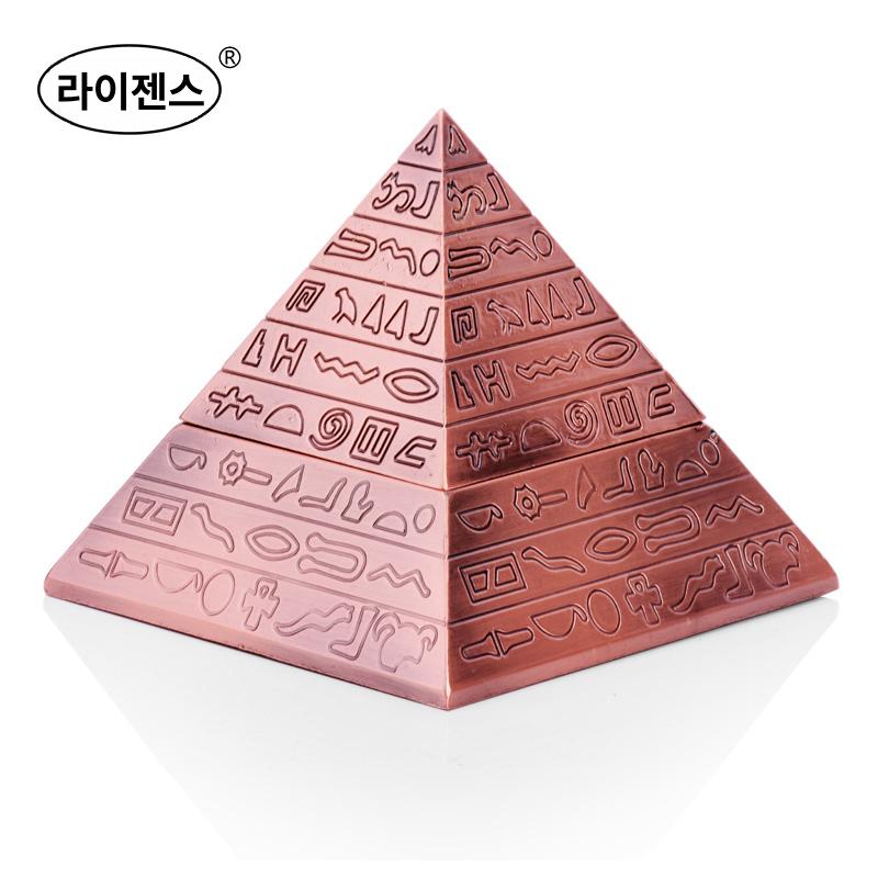 피라미드 가정용재떨이 여닫이 재털이 금속 빈티지 선물 홈장식 애쉬 흡연 데스크탑 - 상세 이미지 2