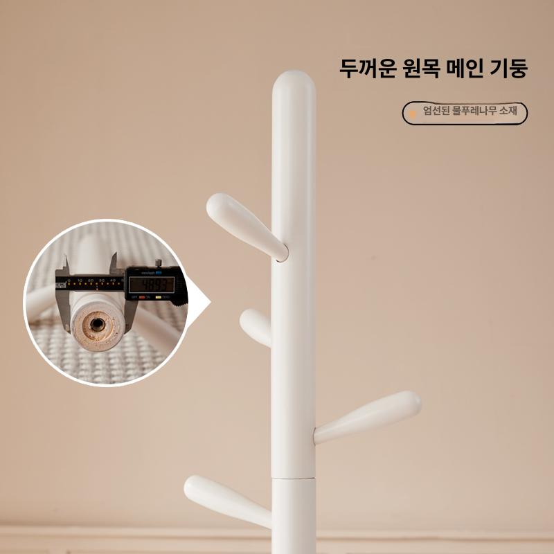 스탠드형 원목옷걸이 현관 간이 수납 랙 행거대 인테리어 내추럴 모던행거 나무 - 상세 이미지 4