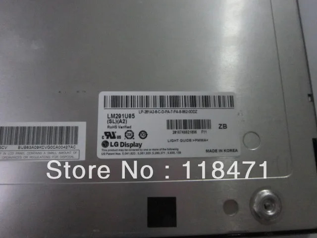 LM201U05-SLA2 20.1LCD패널 1600RGBx1200UXGA 등급 A 12개월