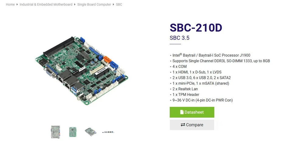 ASRock호환 산업마더보드SBC-210D