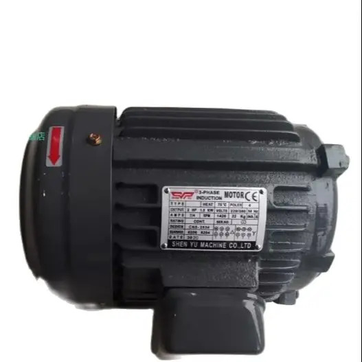 SHEN YU 3상유도 모터 출력 2hp호환 1.5KW 볼트 220/380 50HZ AMPS 7/4