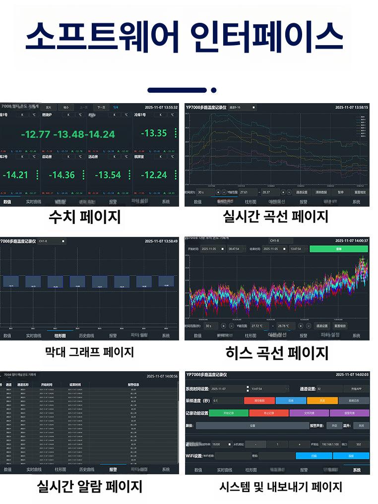 정밀 기록계 산업용 온도계 측정기 채널 감지기 계측기 온도습도센서 테스터기 - 상세 이미지 3