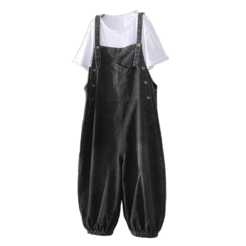 데일리 청바지 데님 루즈핏 연청 캐주얼 청멜빵 - 상품 이미지