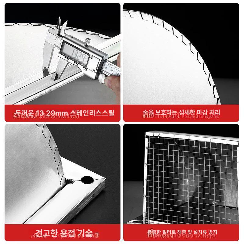 주방 커버 덕트 공기 사각 그릴 환기 배기 배출구 업소용 루버창 조절 팬 에어 벤트 - 상세 이미지 4